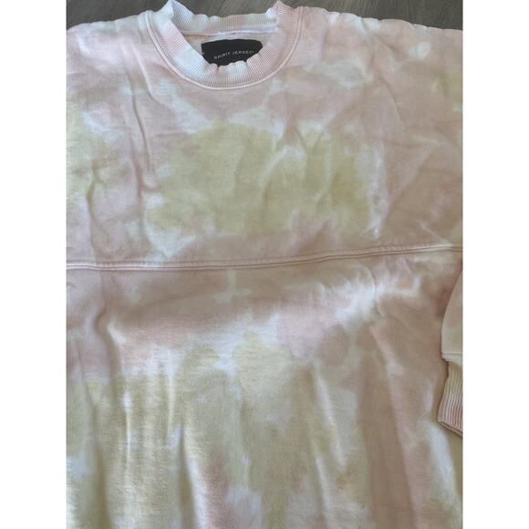 Spirit Jersey Long Sleeve Tie Dye Sweatshirt LARGE (Runs Large) Pink Yellow - Picture 3 of 8
